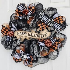 Handmade Halloween Wreath, Halloween Wreaths for Front Door, Front Door Wreath